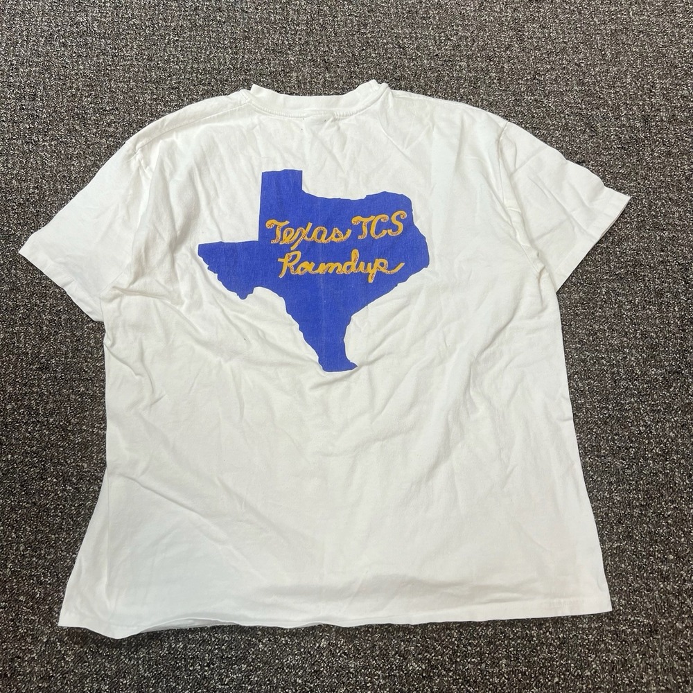 Texas Txs Roundup White Tee Shirt Motorola Vintage 1990s Cowboy Promo Rare Xl